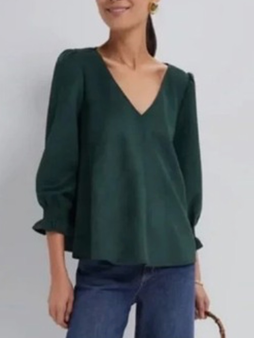 Tuckernuck Easton V neck Sueded Blouse L